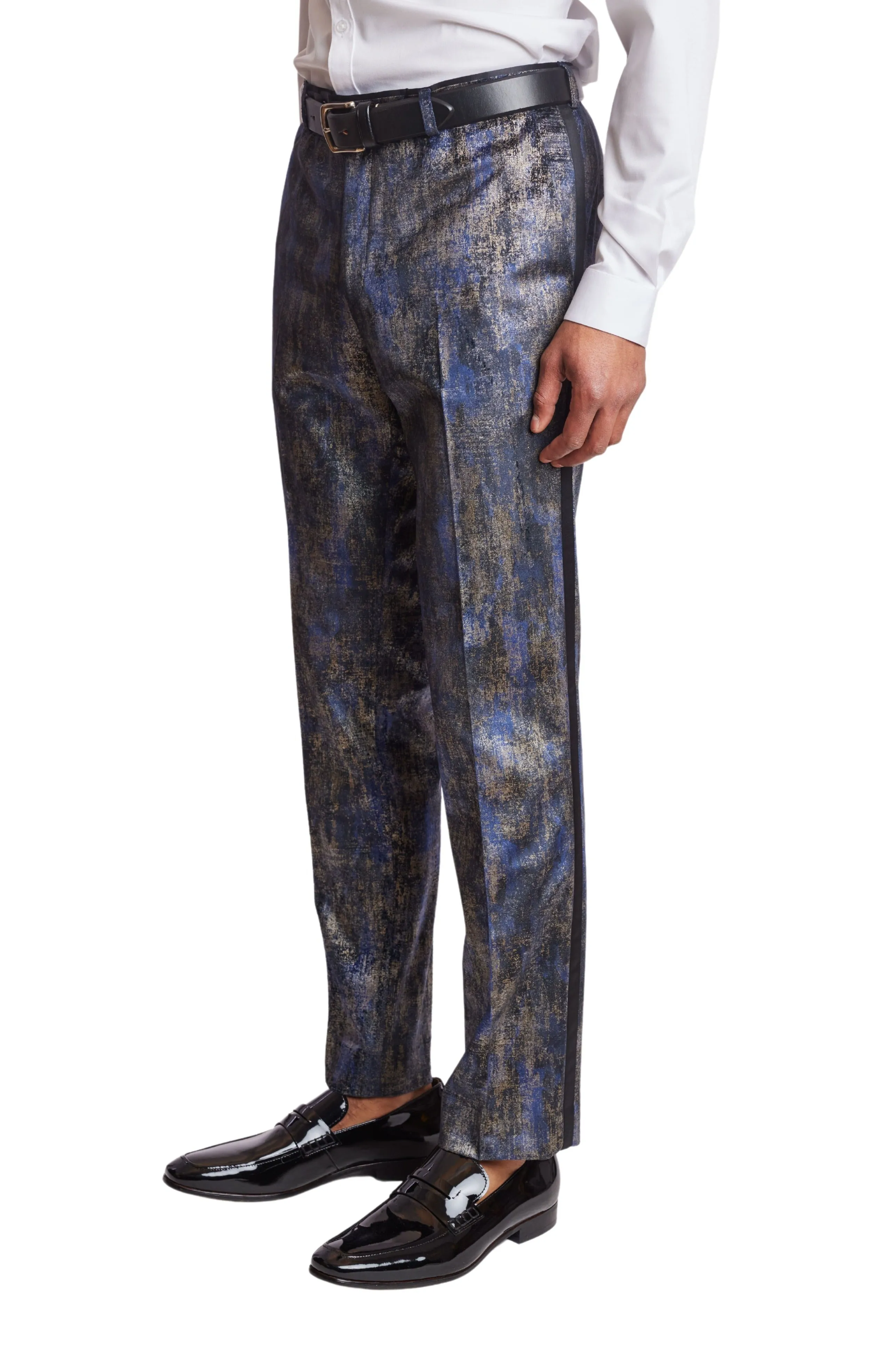 Sloane Tux Pants  - slim - Blue and Gold