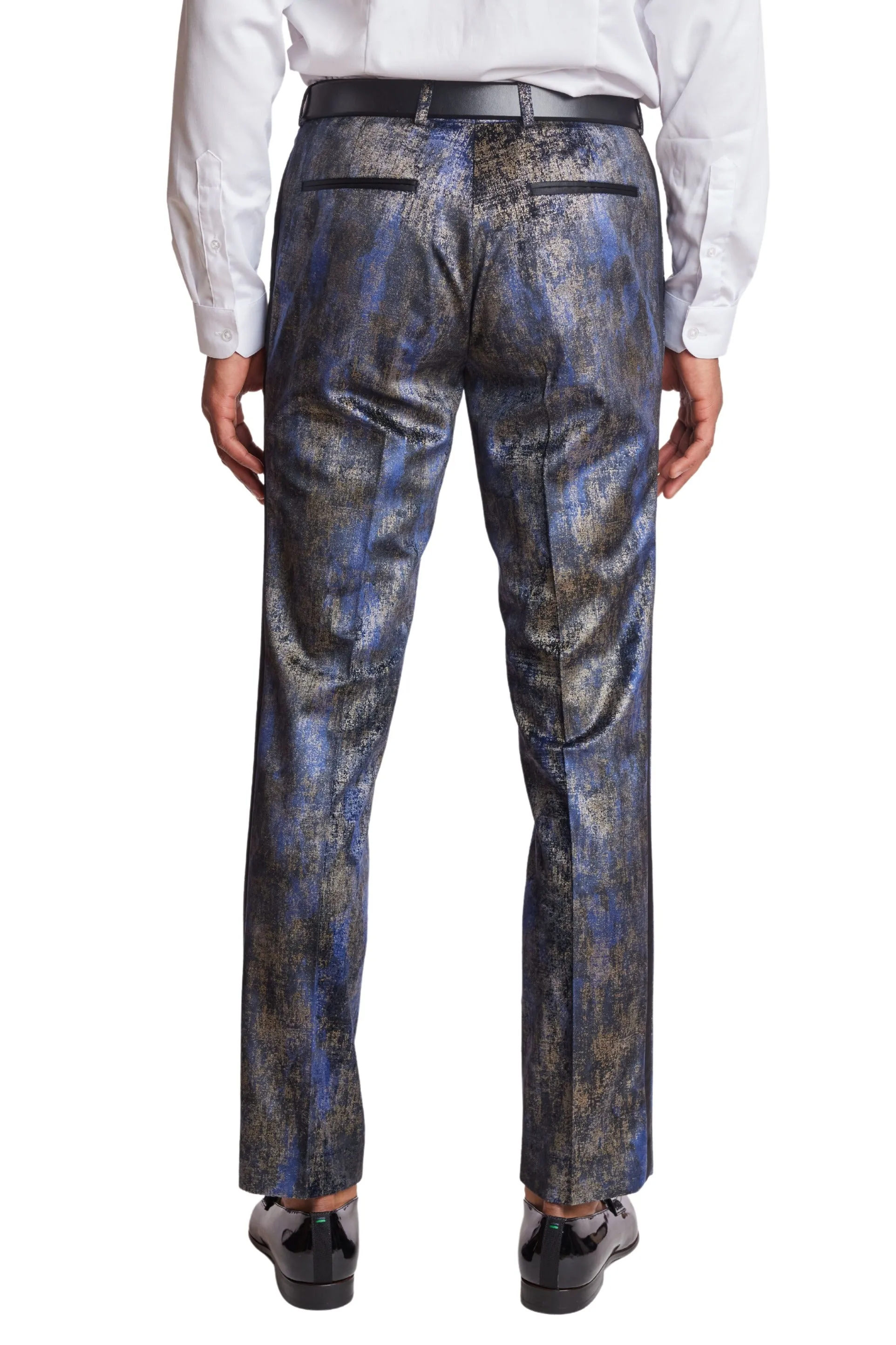 Sloane Tux Pants  - slim - Blue and Gold
