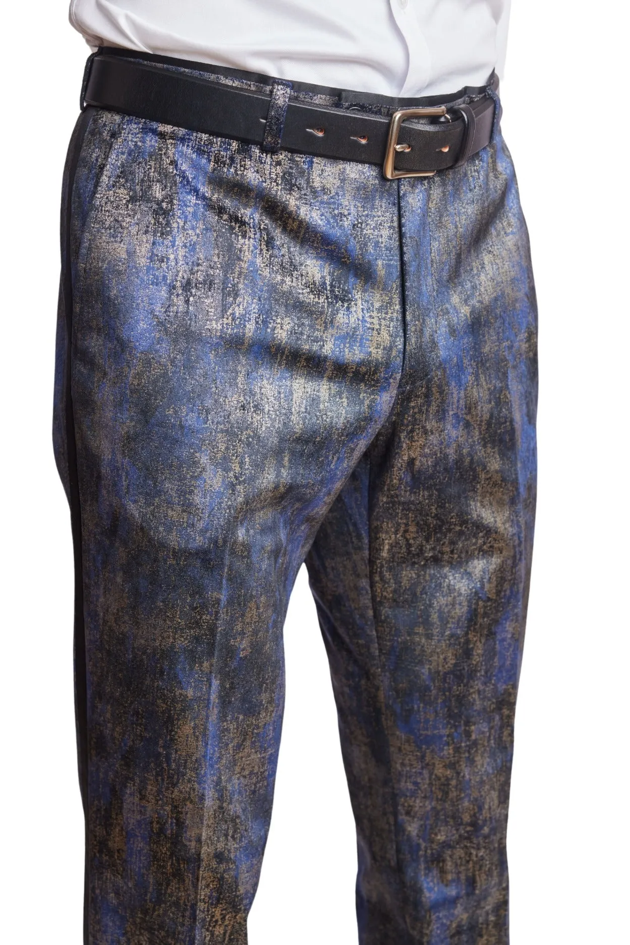 Sloane Tux Pants  - slim - Blue and Gold