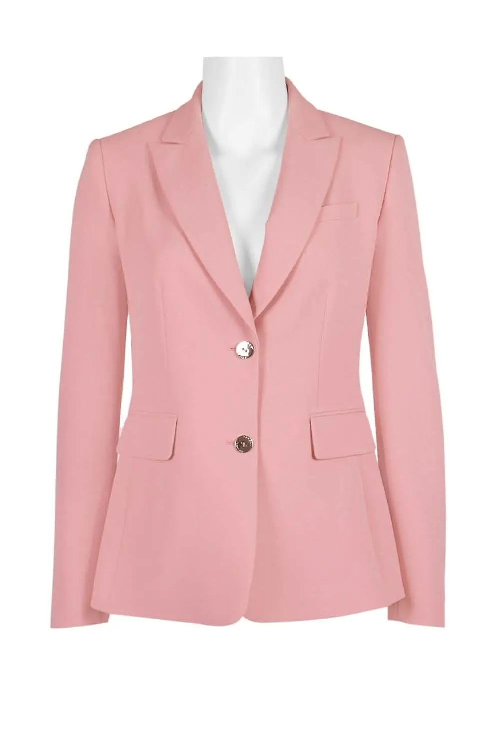 Tahari ASL Chic Notched Collar Long Sleeve Jacket with Functional Pockets