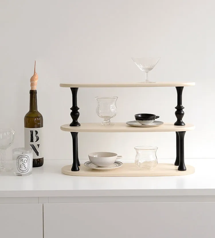 Three-layer Wooden Shelf