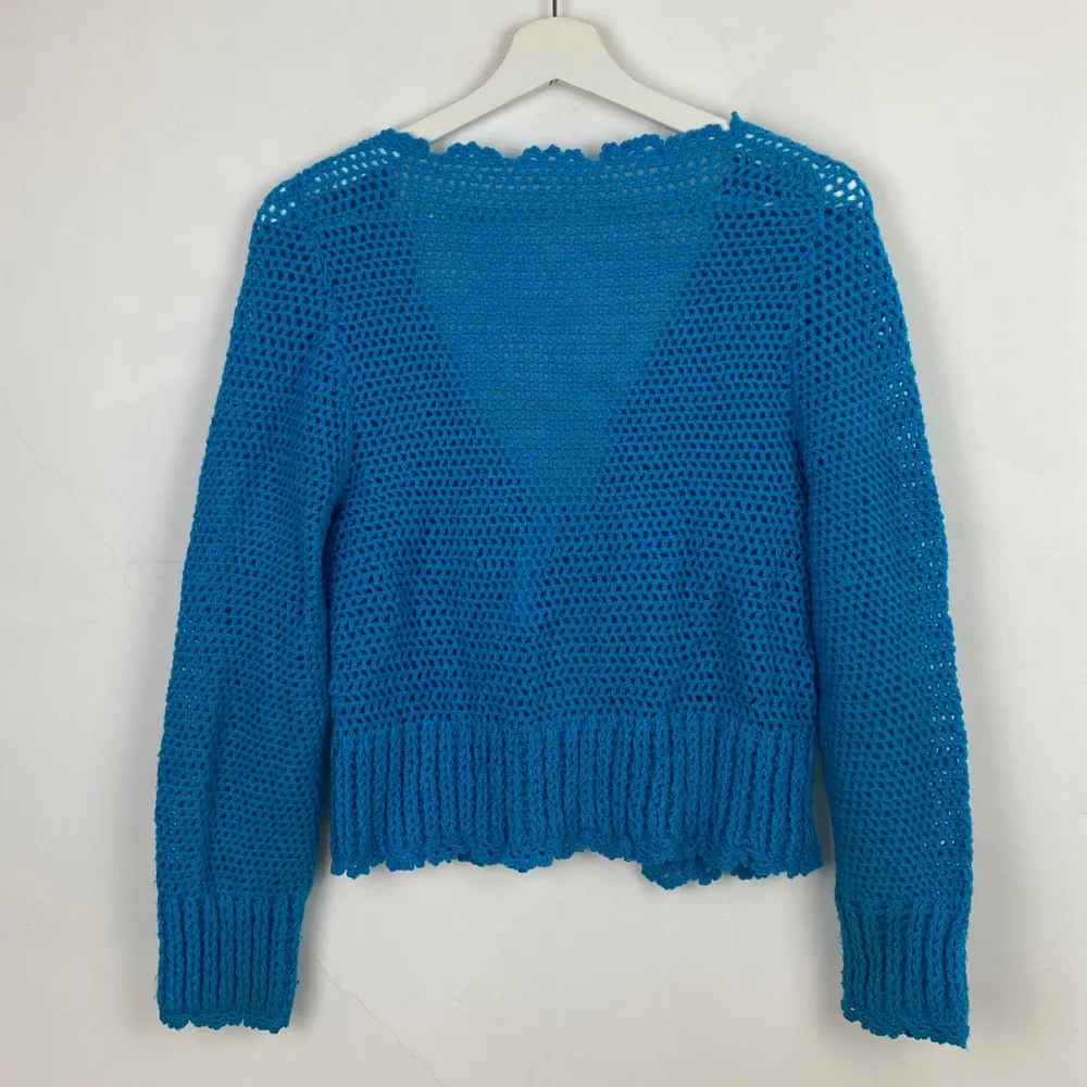 Turquoise Crochet Cardigan - XS