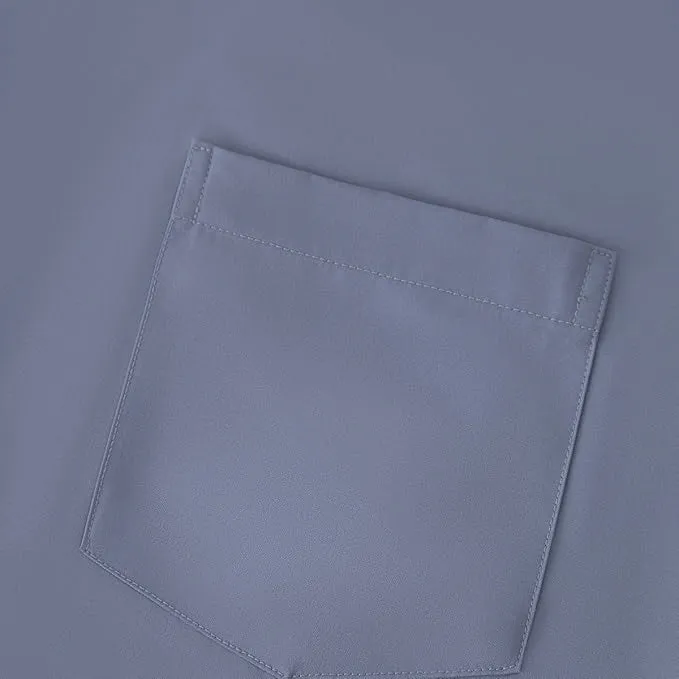 Uniform Unicorn Men's Formal Slate Gray Shirt - Slim Fit Long Sleeve with Pocket | Office Wear | Formal Wear | Daily Wear (Shirt_Slate Gray)