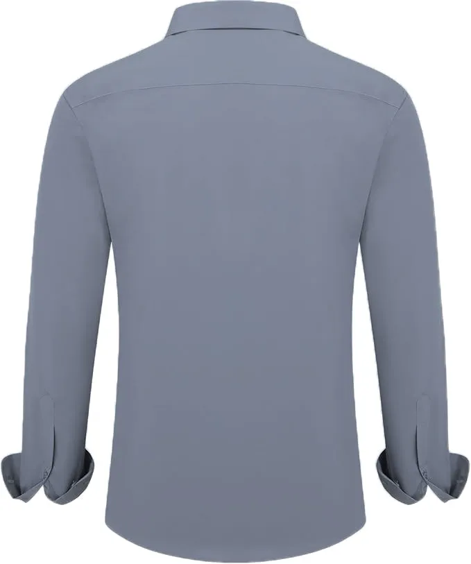 Uniform Unicorn Men's Formal Slate Gray Shirt - Slim Fit Long Sleeve with Pocket | Office Wear | Formal Wear | Daily Wear (Shirt_Slate Gray)