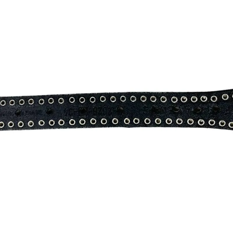 Vintage 90’s Saks Fifth Avenue Silver Medallion Leather Belt
