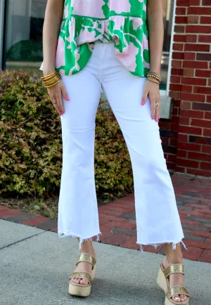 Vintage Cropped Flare | White
