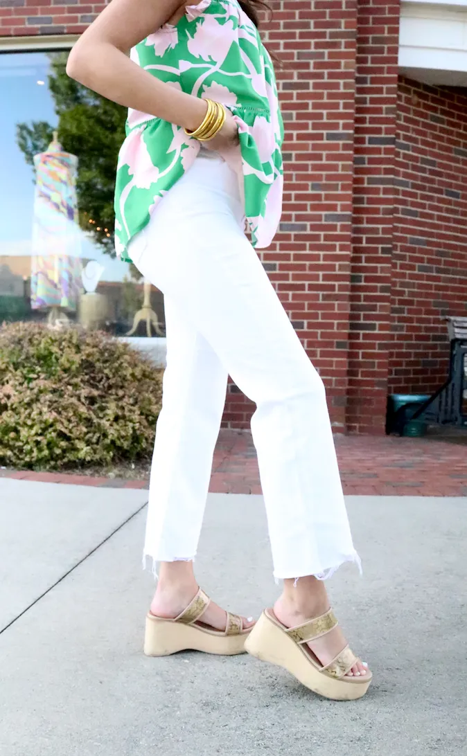 Vintage Cropped Flare | White