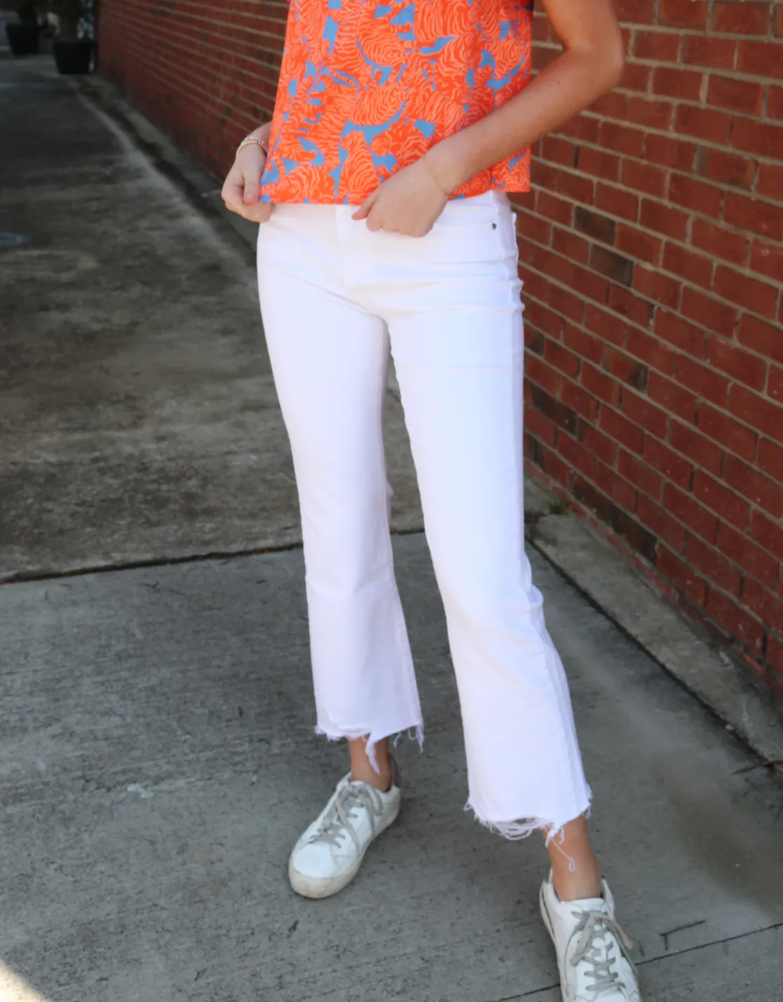 Vintage Cropped Flare | White
