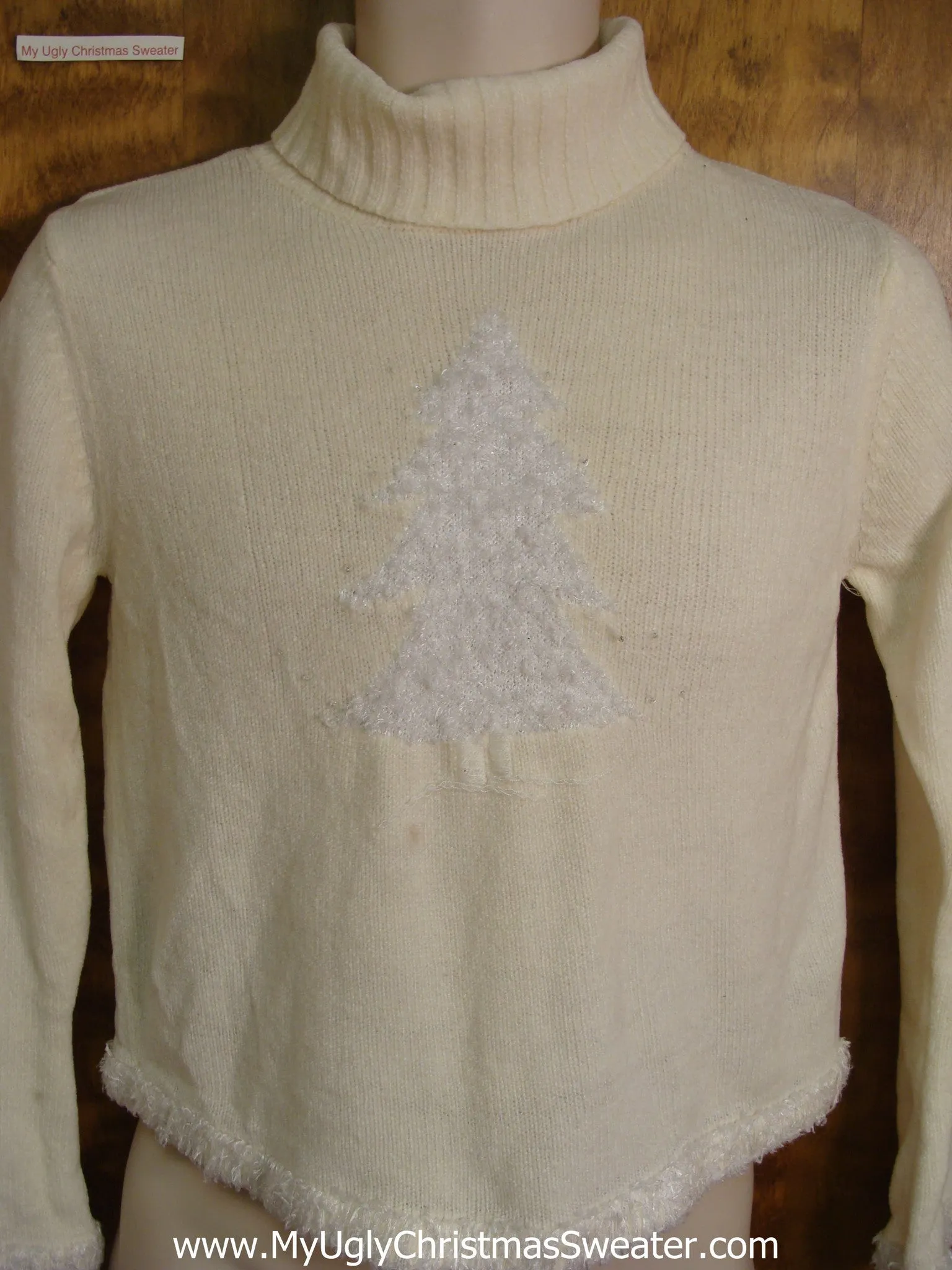 White Tree Cheap Bad Christmas Sweater