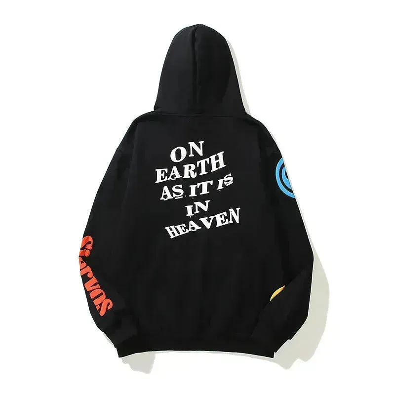 Women High Street Three-dimensional Foam Graffiti Printed Hoodie In Autumn And Winter