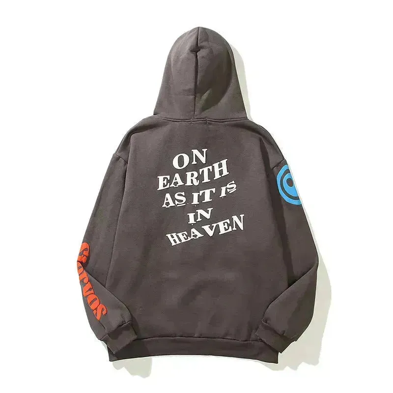 Women High Street Three-dimensional Foam Graffiti Printed Hoodie In Autumn And Winter