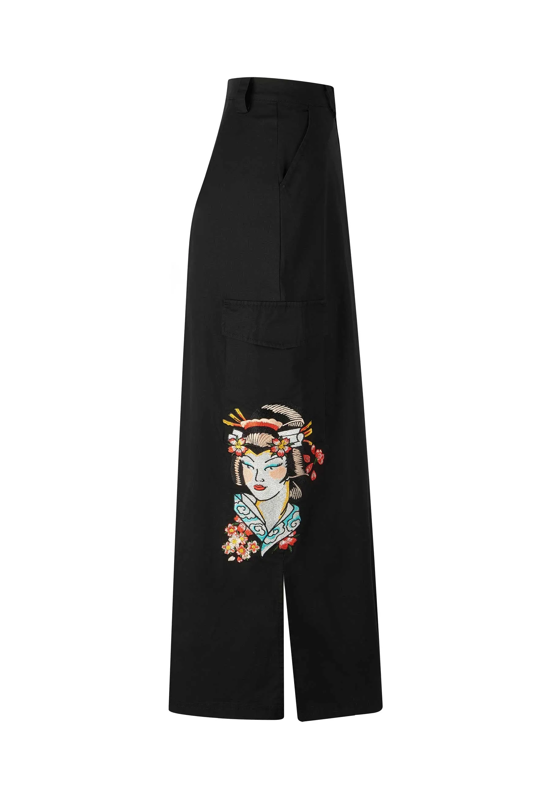 Womens Geisha Cargo Skirt - Black