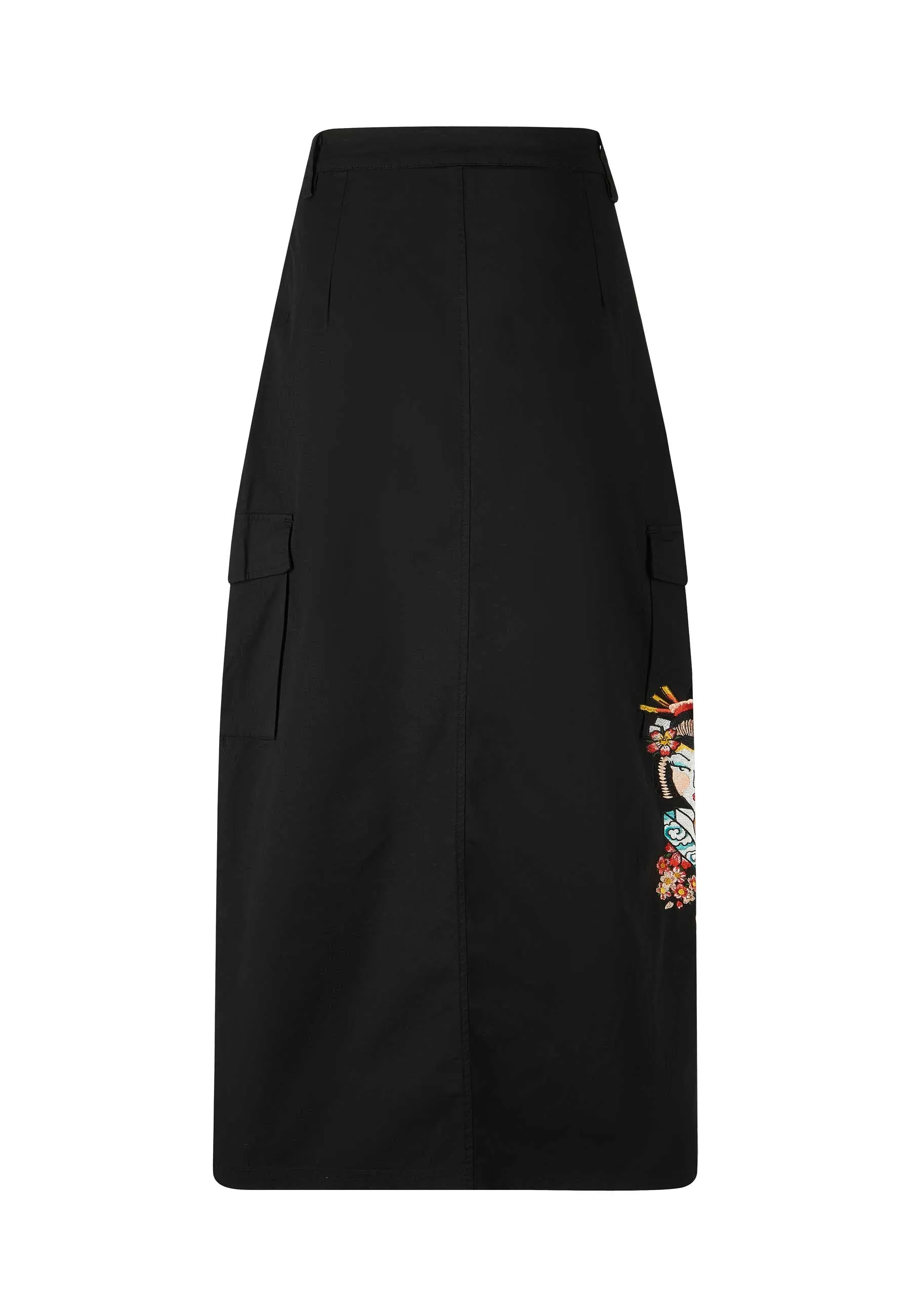 Womens Geisha Cargo Skirt - Black