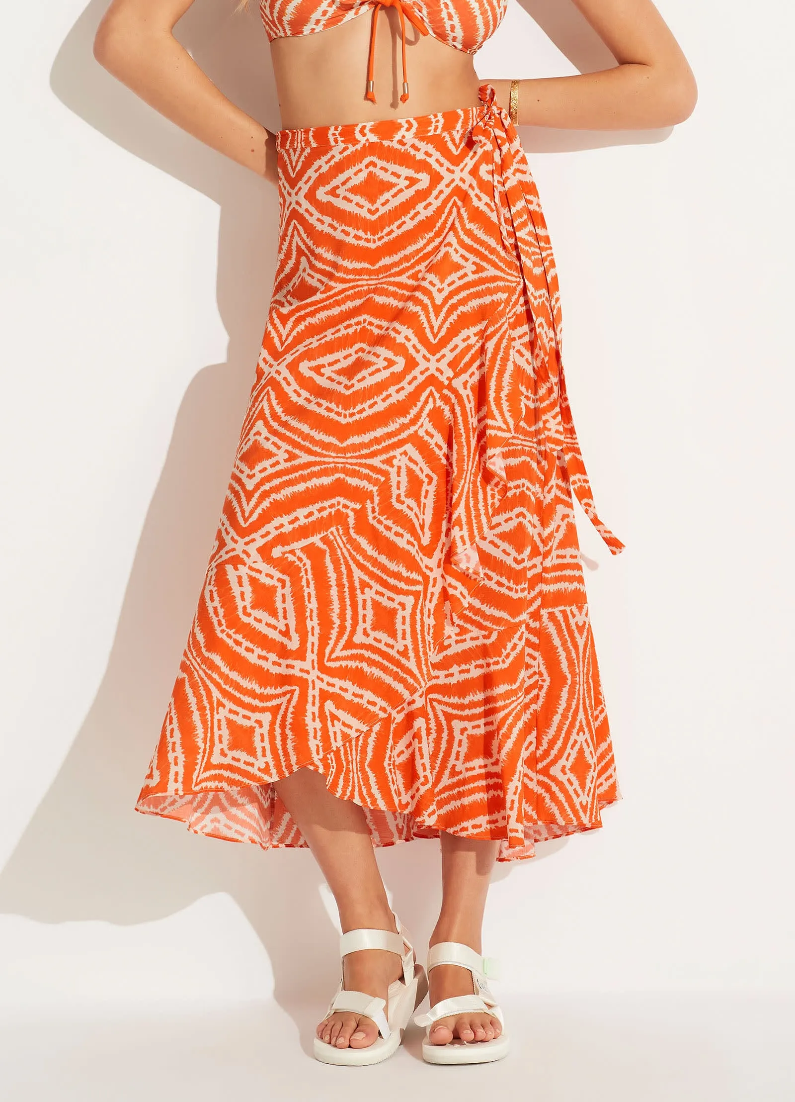 Zanzibar Wrap Skirt - Mandarin