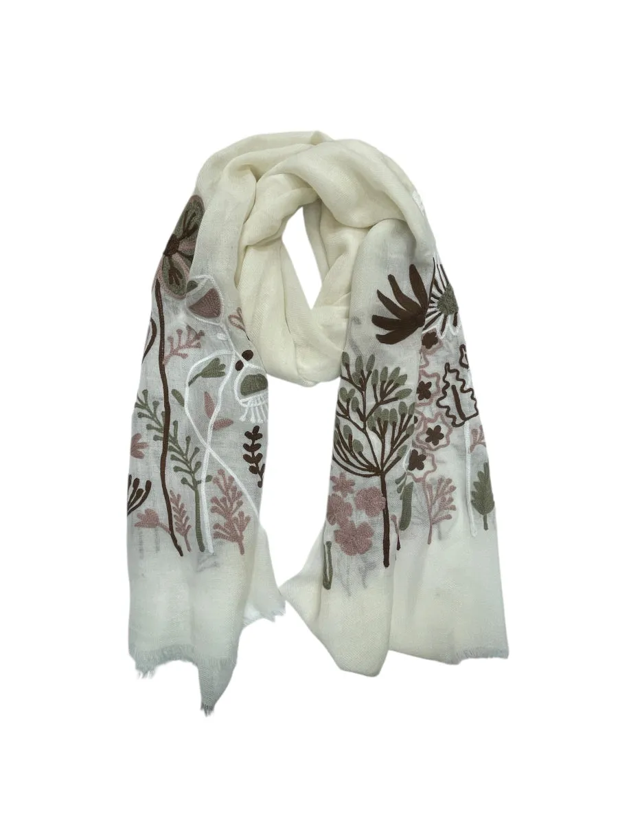 ZODA Pure Wool Scarf-Cream Daisy
